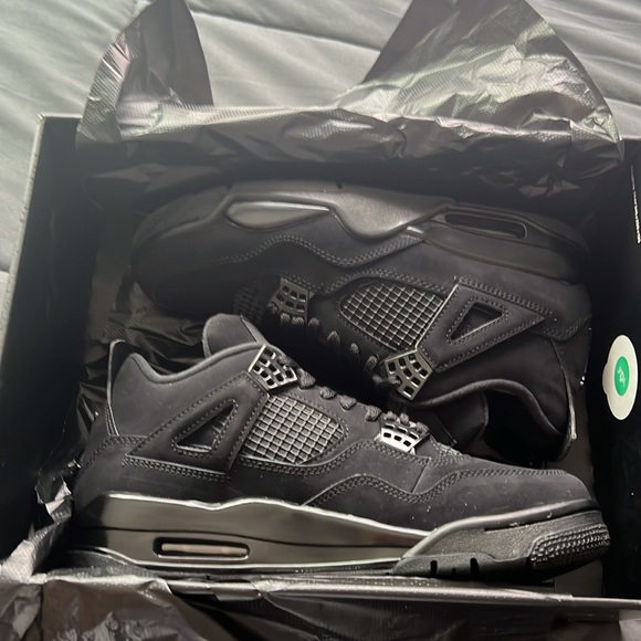 COPY - BRAND NEW JORDAN 4S BLACK CATS / SIZE 9.5 /ALL BLACK / SAME DAY SHIPPING - Picture 3 of 9